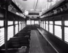 Black and white photo of the interior of a Richmond streetcar. From the photo collection of the Library of Virginia.