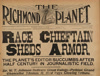 "Race Chieftan Sheds Armor" Front page of the December 7, 1929 issue of the Richmond Planet announcing Mitchell's death