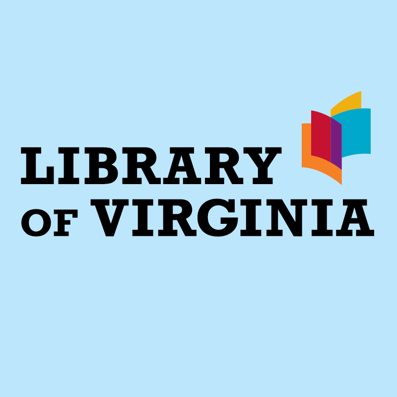Library of Virginia logo on blue background